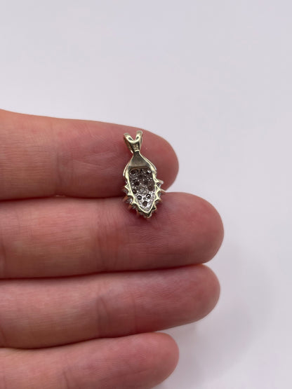 9ct gold diamond cluster pendant