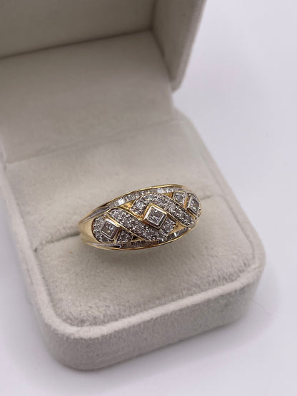 14ct gold diamond cluster ring