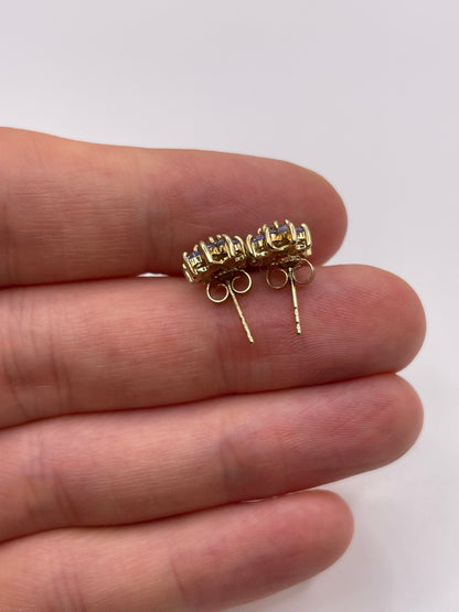 9ct gold tanzanite earrings
