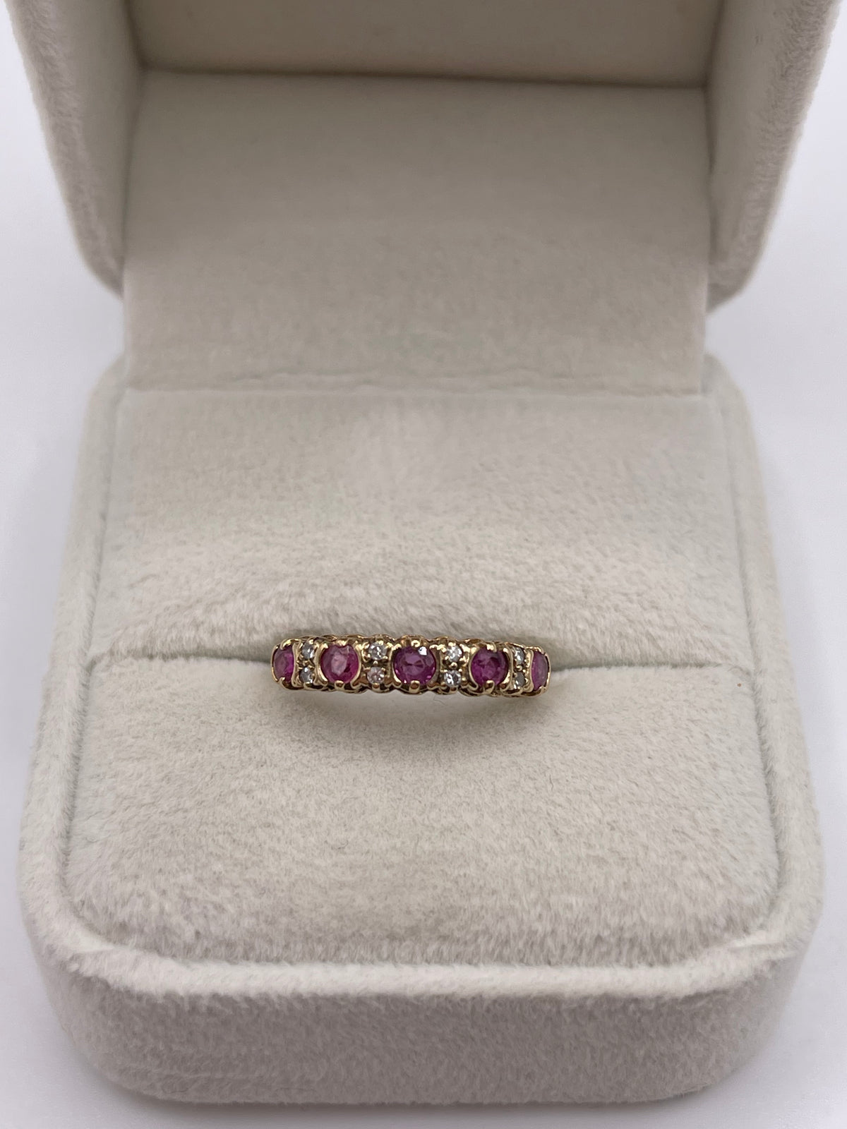 9ct gold ruby and diamond ring