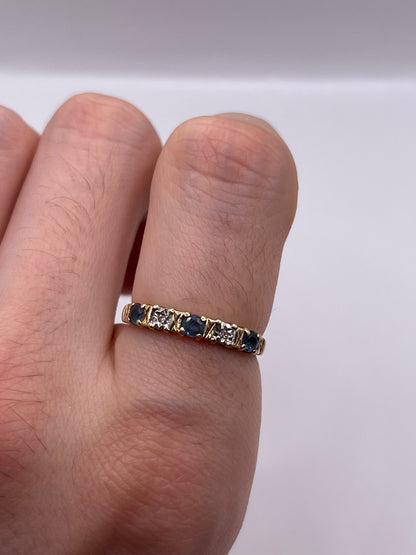 9ct gold sapphire and diamond ring