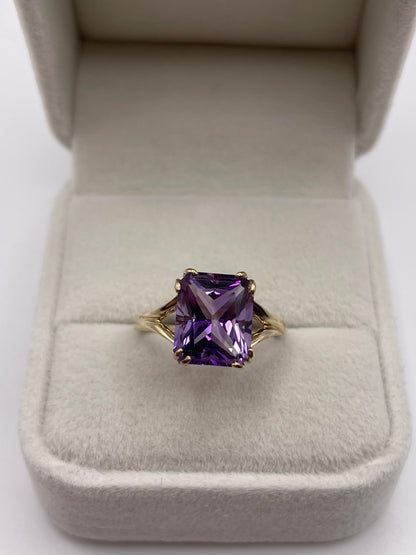9ct gold amethyst ring