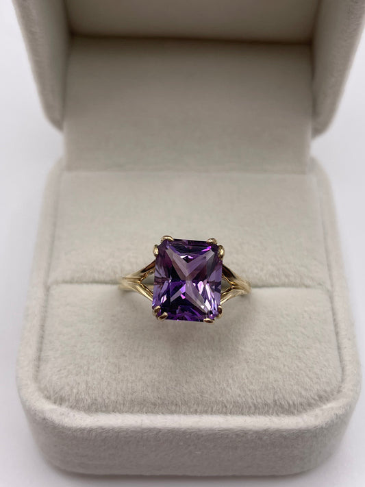 9ct gold amethyst ring
