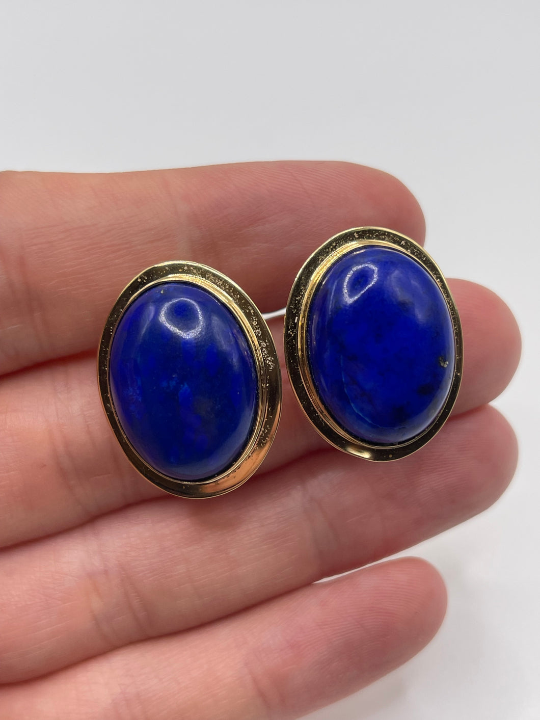 14ct gold lapis lazuli earrings