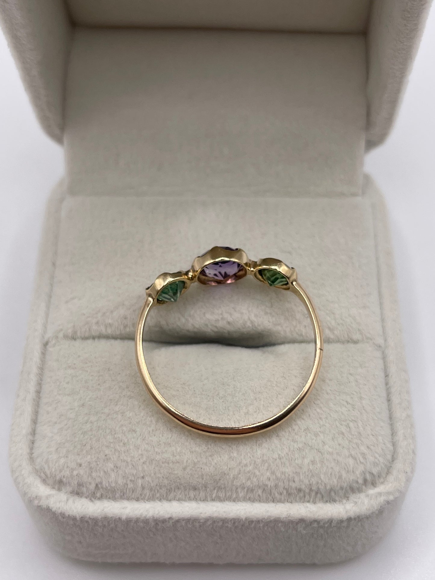 9ct gold amethyst and paste ring