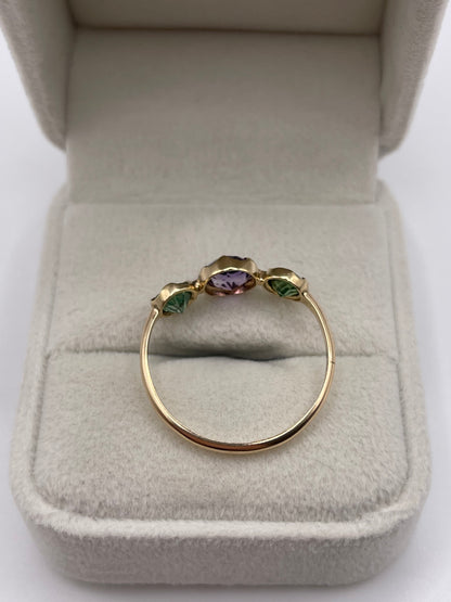 9ct gold amethyst and paste ring