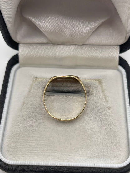 9ct gold double heart signet ring