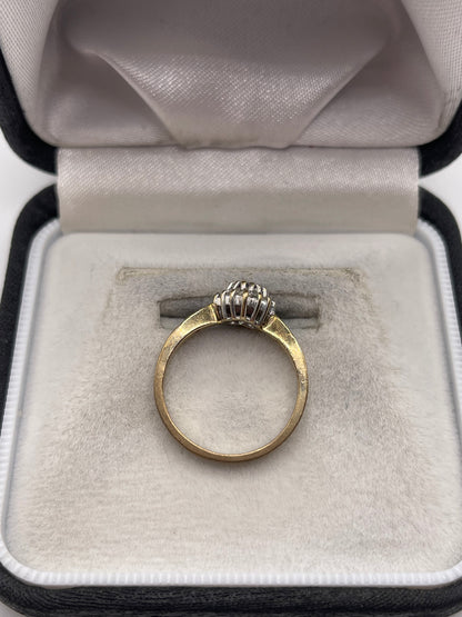 9ct gold amethyst and diamond ring