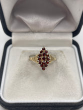 Load image into Gallery viewer, 9ct gold garnet cluster ring
