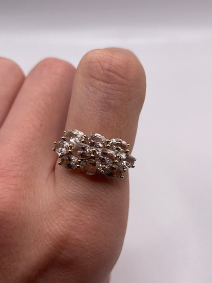 9ct gold morganite cluster ring