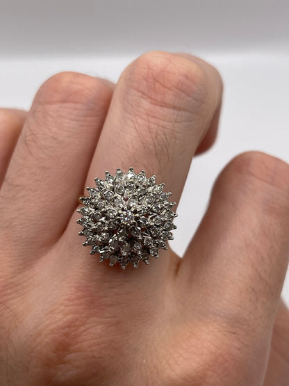 9ct gold diamond cluster ring