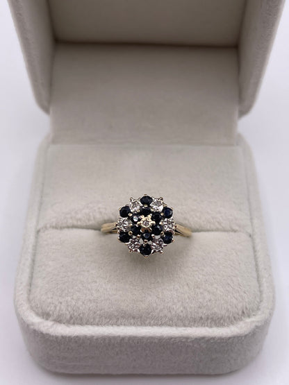 9ct gold sapphire and diamond ring