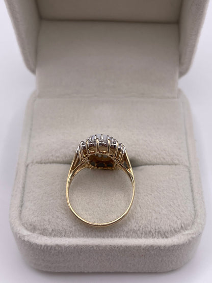 9ct gold opal and cz ring