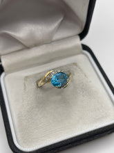 Load image into Gallery viewer, 9ct gold topaz and diamond ring
