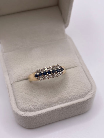 9ct gold sapphire and diamond ring