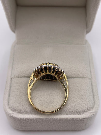 9ct gold sapphire and diamond ring