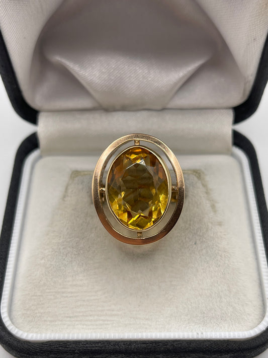 9ct gold citrine ring