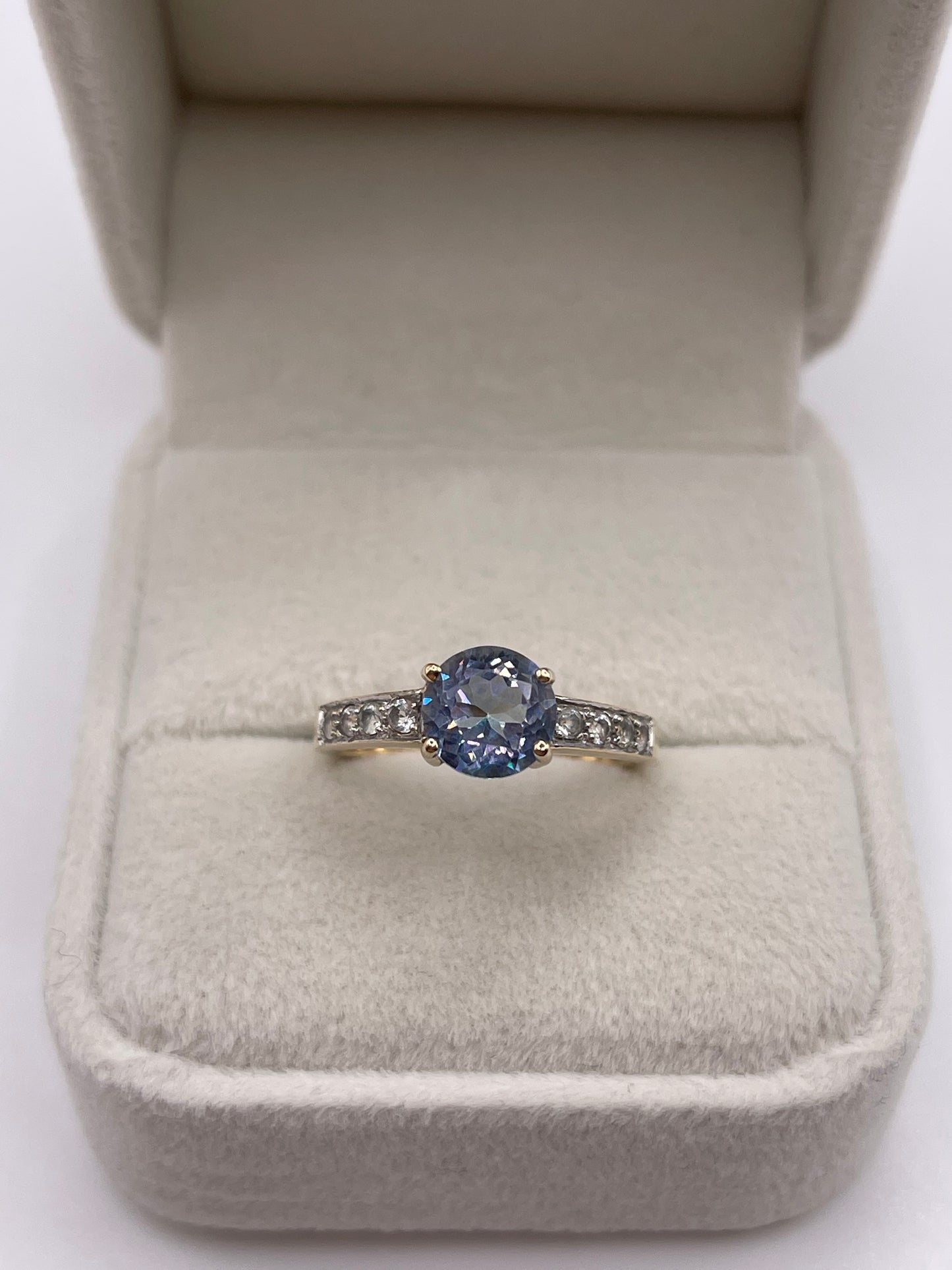 9ct gold mystic topaz and zircon ring