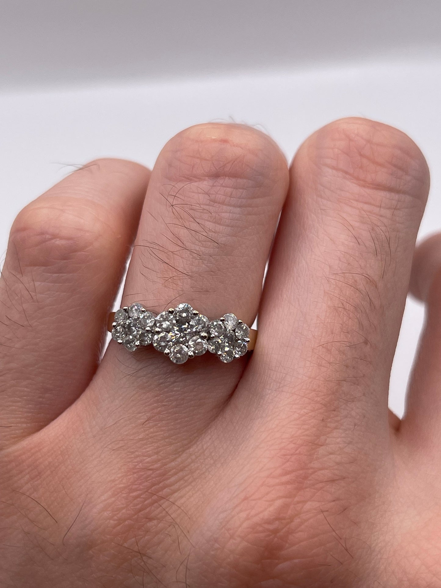 9ct gold diamond cluster ring