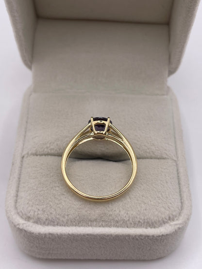9ct gold blueberry quartz ring