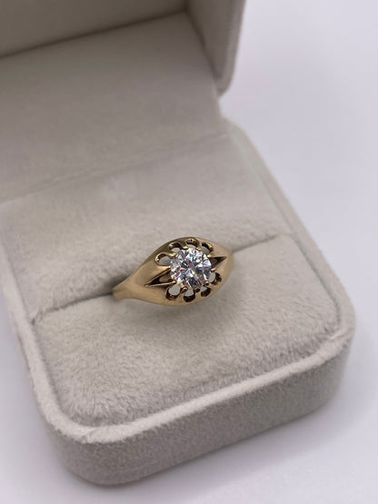 9ct gold cz gypsy ring