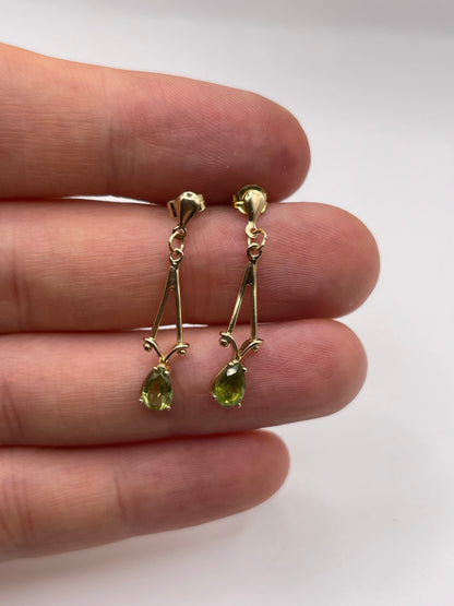 9ct gold peridot earrings