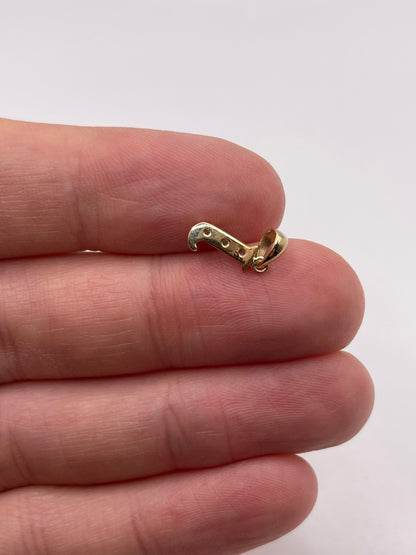 9ct gold diamond initial J pendant