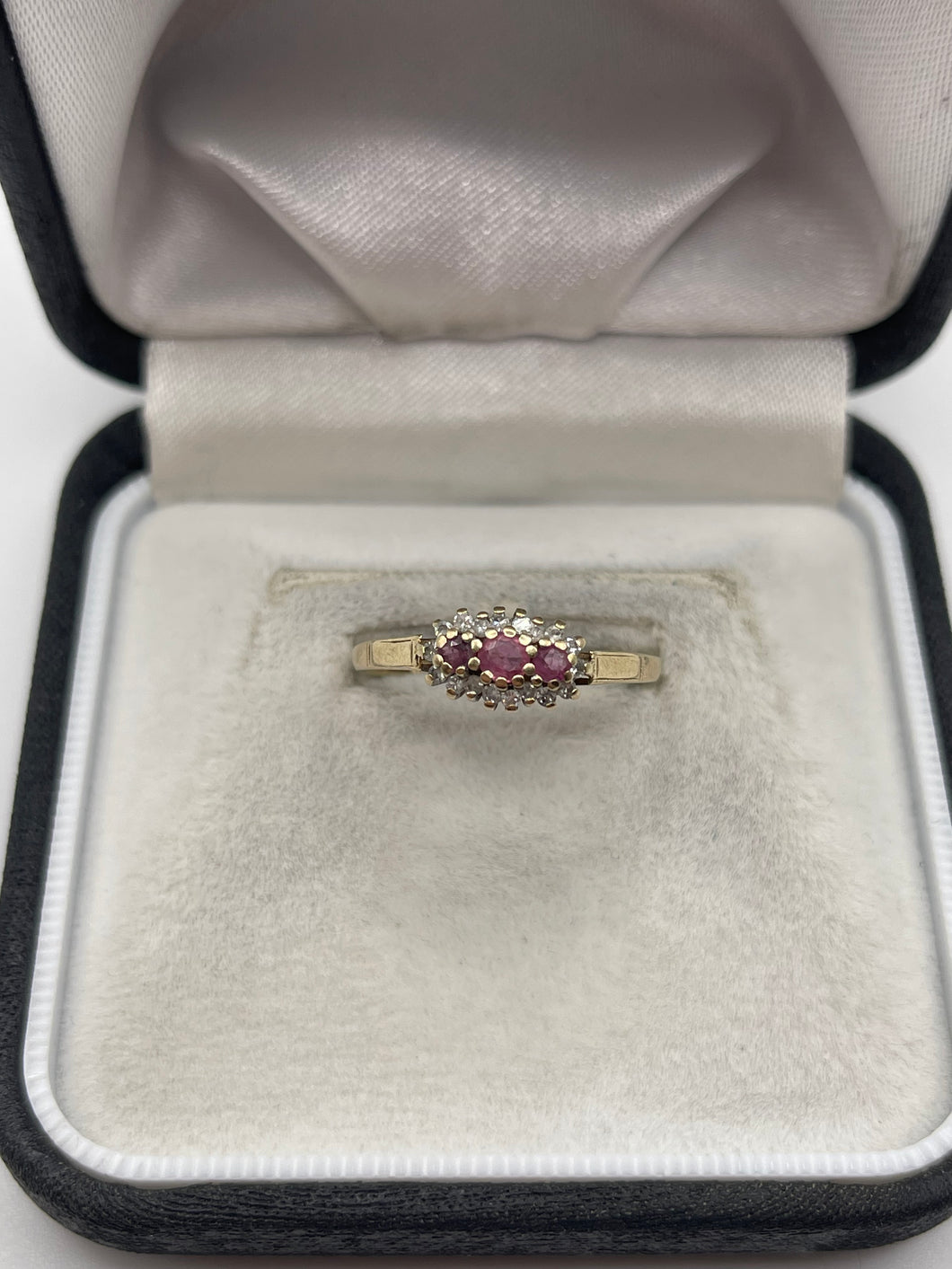 9ct gold ruby and diamond ring