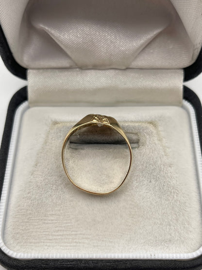 9ct gold cz gypsy ring