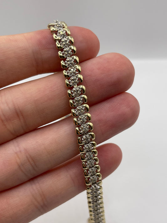 9ct gold diamond bracelet