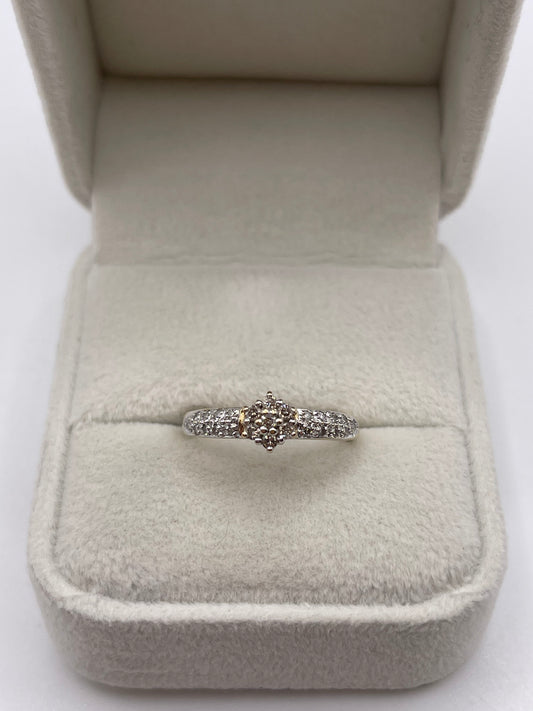 9ct gold diamond cluster ring