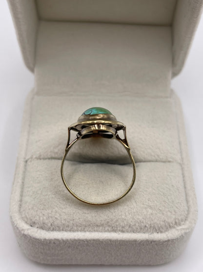 8ct gold turquoise ring