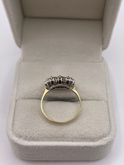 9ct gold sapphire and diamond ring