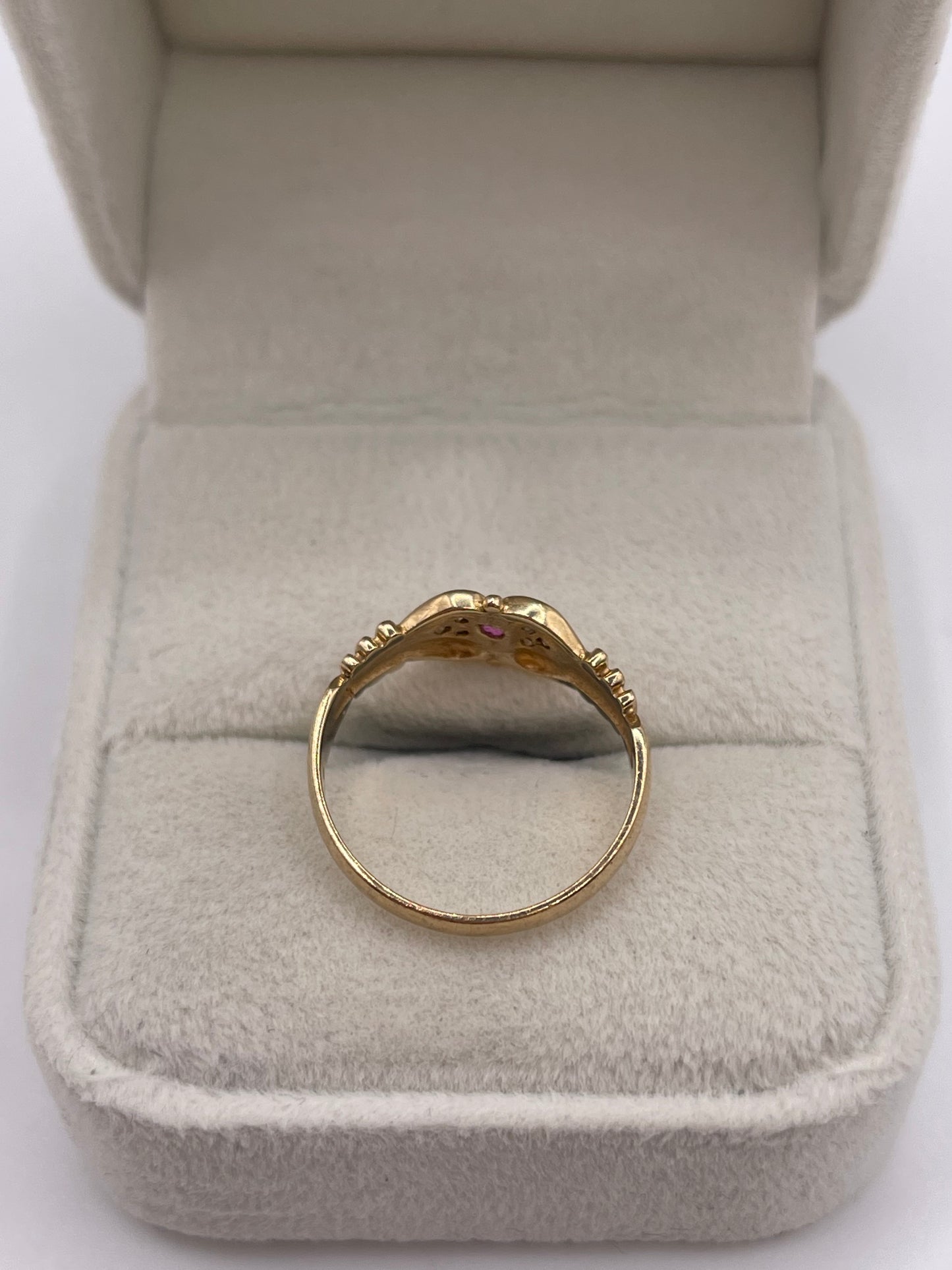 9ct gold ruby and diamond ring