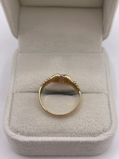 9ct gold ruby and diamond ring
