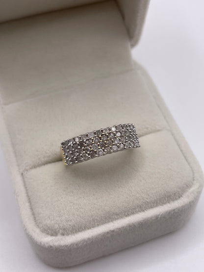 9ct gold diamond cluster ring