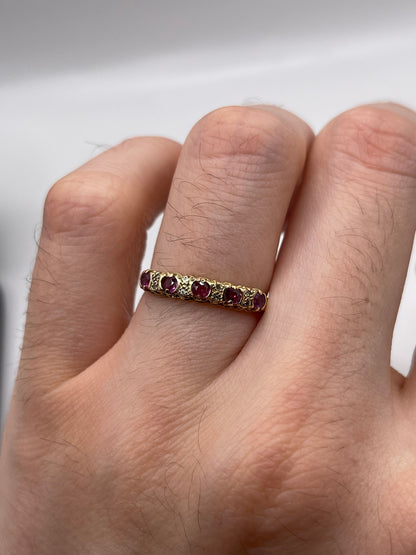 9ct gold ruby and diamond ring