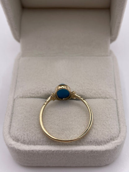 9ct gold turquoise ring