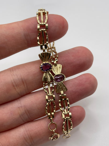 9ct gold amethyst bracelet