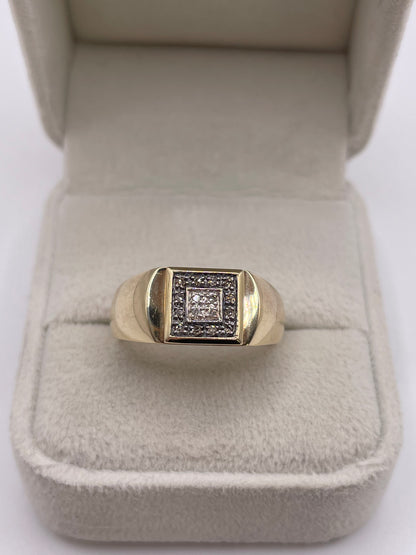 9ct gold diamond cluster ring