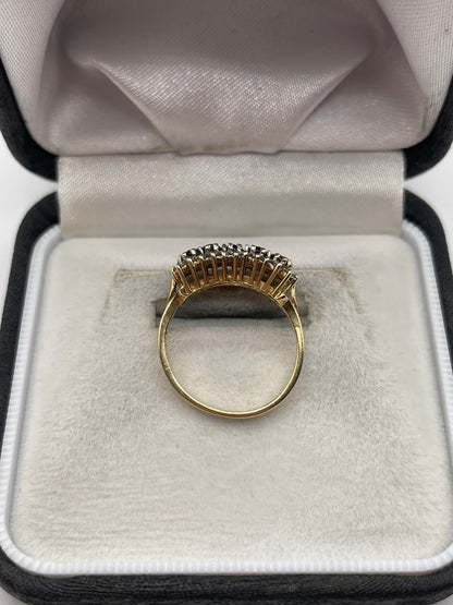 9ct gold amethyst and diamond ring