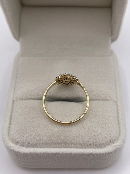 9ct gold diamond cluster ring