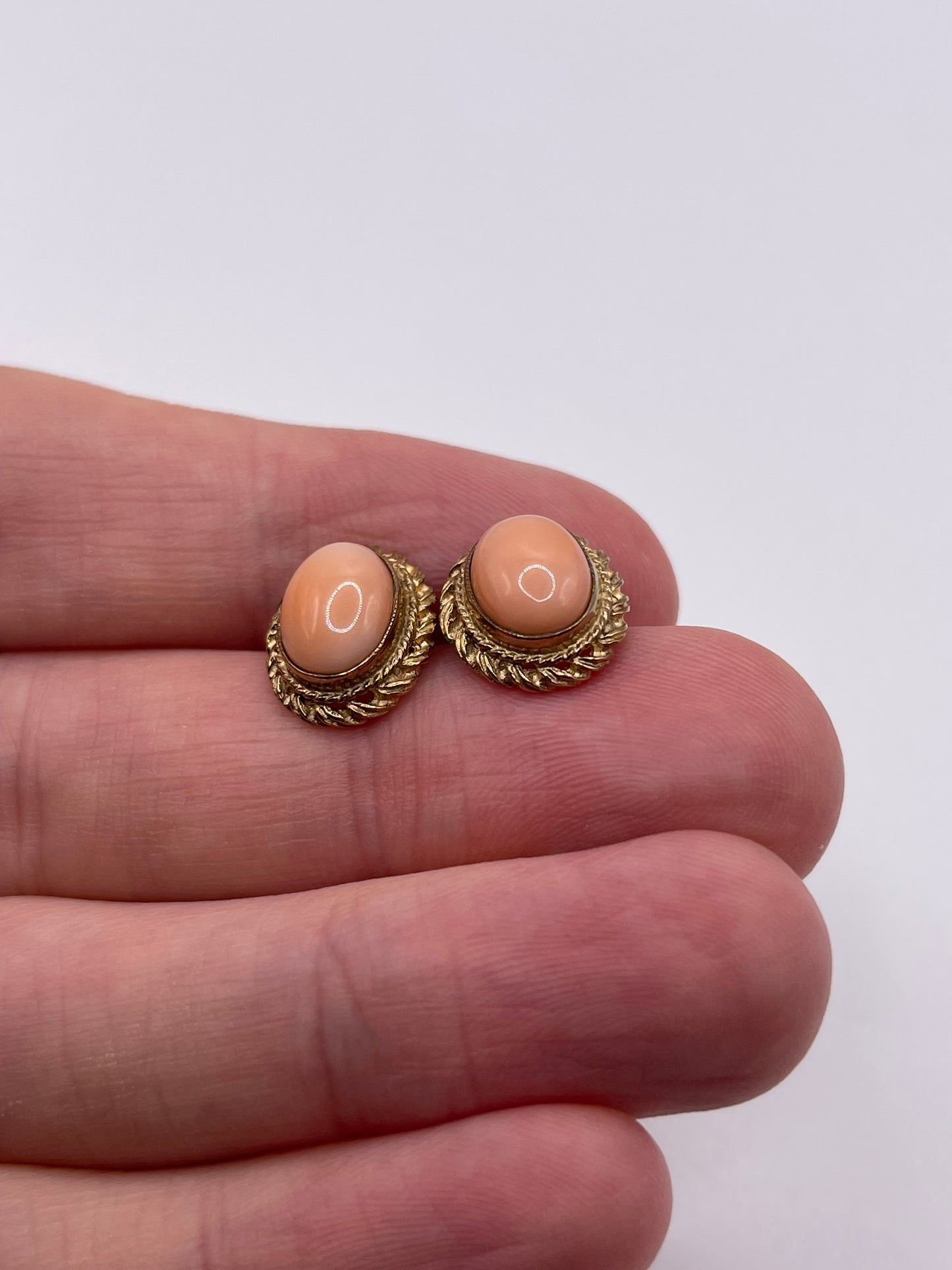 9ct gold coral earrings