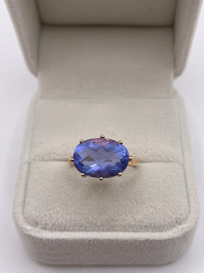 9ct gold colour change fluorite ring