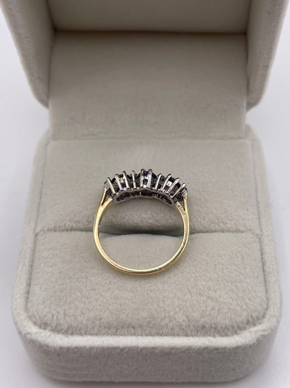 9ct gold amethyst and diamond ring