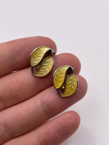 Silver enamel earrings