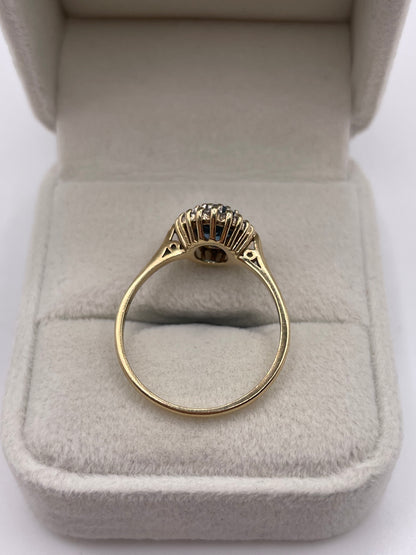 9ct gold topaz and diamond ring