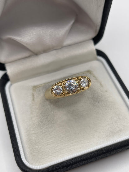 9ct gold cz gypsy ring