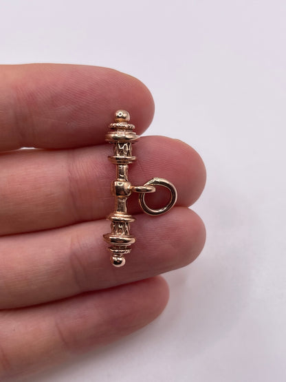 9ct rose gold t bar pendant