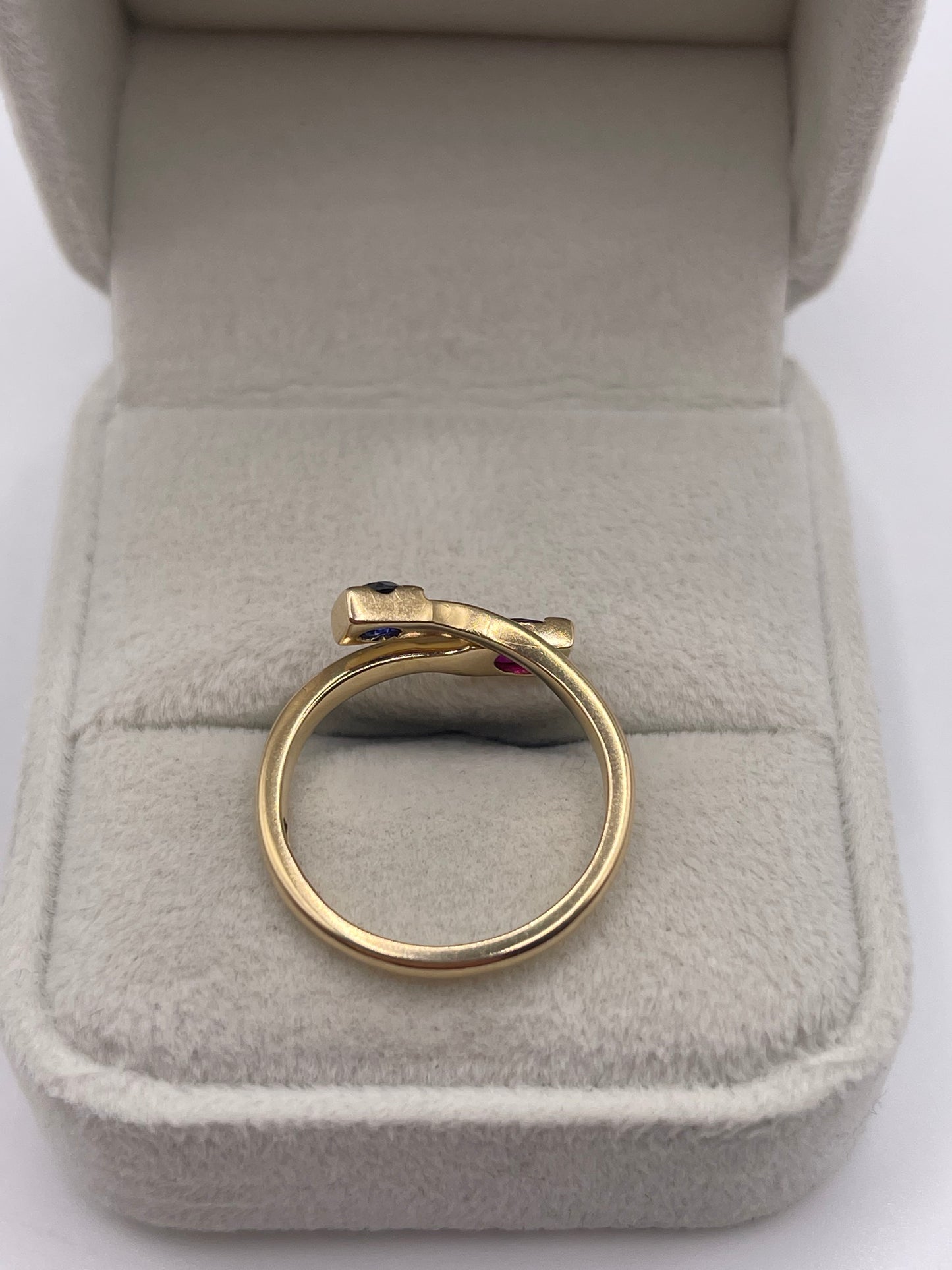 9ct gold ruby and sapphire ring